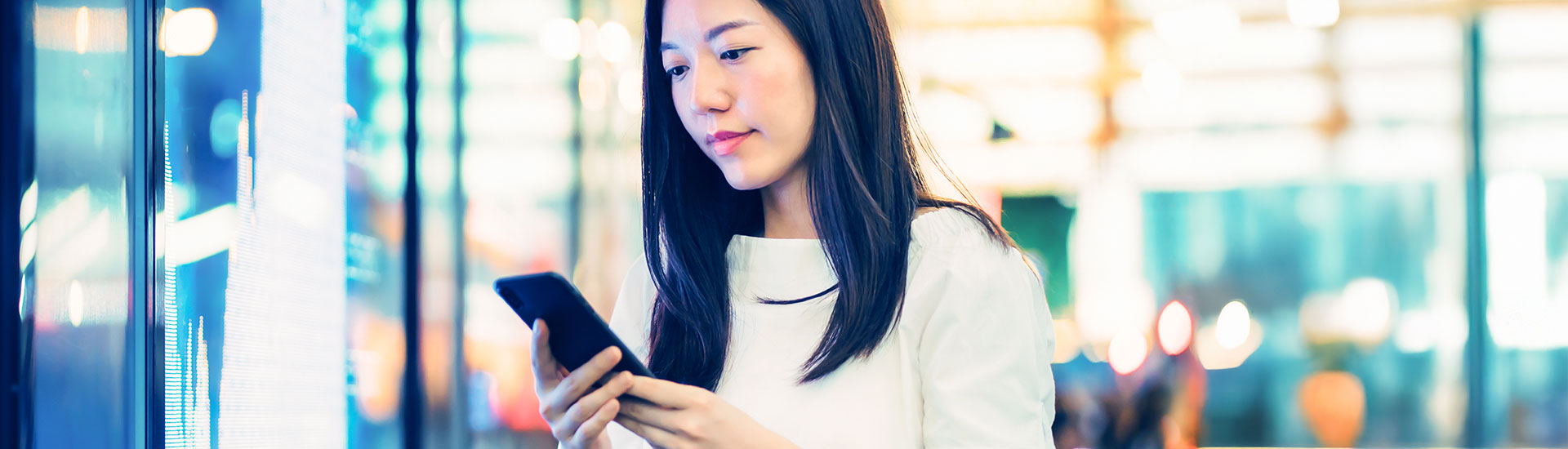 User on mobile device