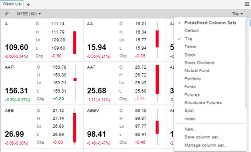 ICE Widget - Watch List Views